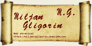 Miljan Gligorin vizit kartica